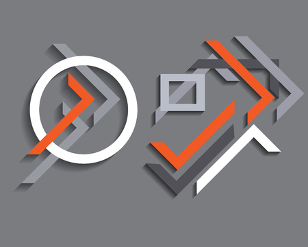 Techno vector abstract signs. Corporate elements for designs. Templates for brochures, annual reports and magazines. Eps10のイラスト素材