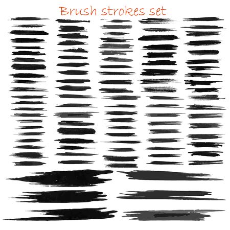 big brush strokes collection. Hand drawn vector design elements for your art. Unic and original textures. Eps10のイラスト素材