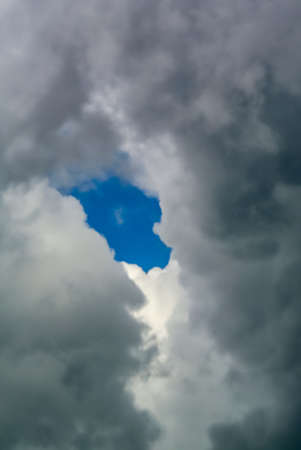 sky with clouds and flashes of lightの写真素材