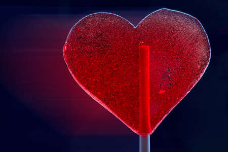 The red heart of caramel leaves a trace of aging.の写真素材