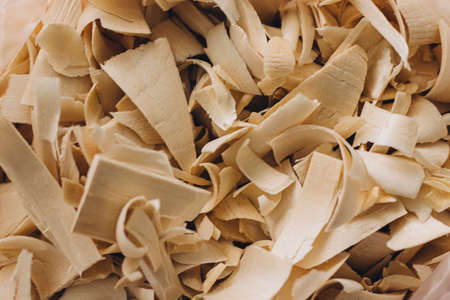 Large wood sawdust close-up. Backgroundの写真素材