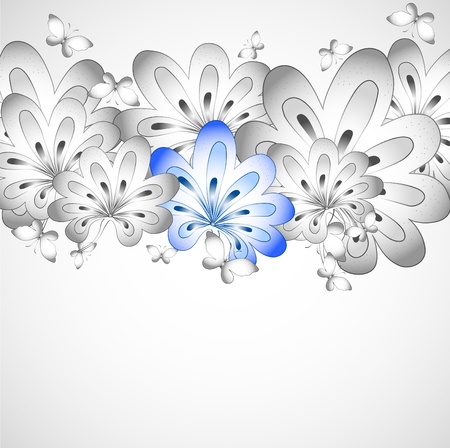 Floral card with butterfly  のイラスト素材