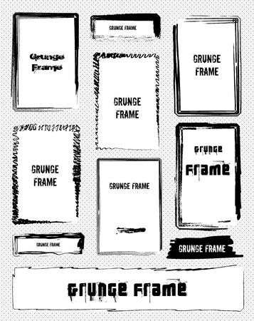 Illustration of set grunge frames  のイラスト素材