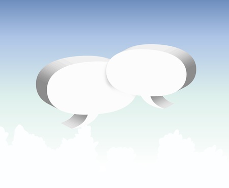 Speech bubble clouds on the sky  のイラスト素材