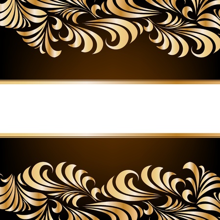 Gold floral backgroundのイラスト素材