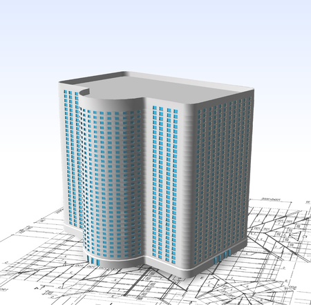 Modern white building  Vectorのイラスト素材