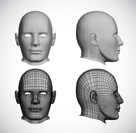 Set female heads  Vectorのイラスト素材