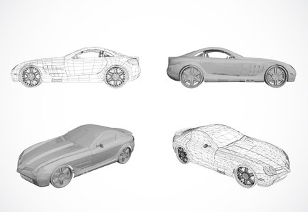 Set of Car design in illustrationのイラスト素材