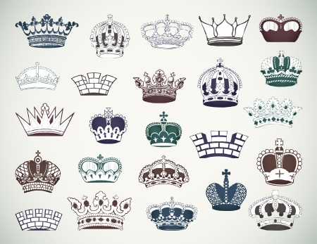 Set of crowns  Vector illustrationのイラスト素材