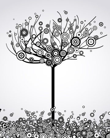 Abstract tree with round leaves  Vectorのイラスト素材