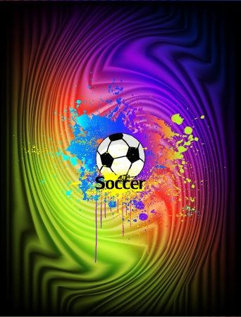 Abstract ink background with soccer ball  Vectorのイラスト素材