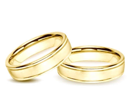 Wedding gold Rings  Vector illustrationのイラスト素材