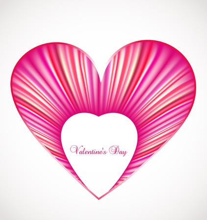 Valentine day card with pink heart  Vectorのイラスト素材
