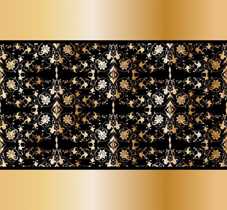 Floral vintage golden background  Vectorのイラスト素材