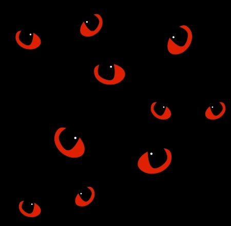 Red cat eyes in darkness  Vector backgroundのイラスト素材