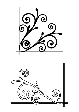 Two floral corners  Vectorのイラスト素材