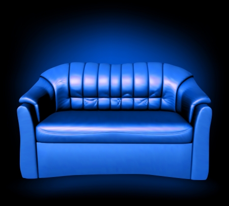 Blue leather sofa  Vectorのイラスト素材