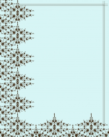 Vector Frame And Pattern on blue cardのイラスト素材