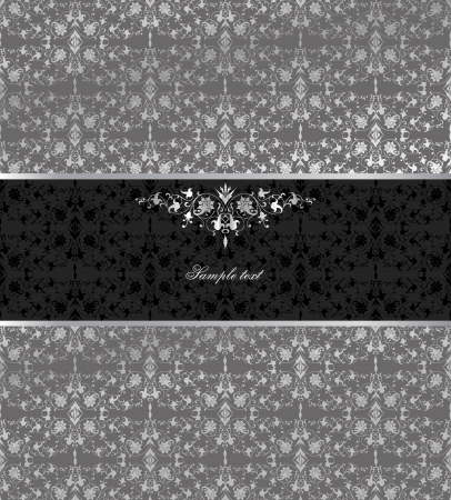 Floral seamless silver background  Vectorのイラスト素材