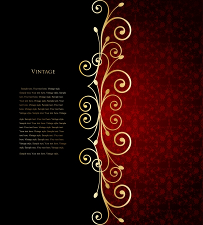Red floral background  Vector illustrationのイラスト素材