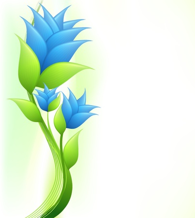 Elegance illustration with blue flowersのイラスト素材