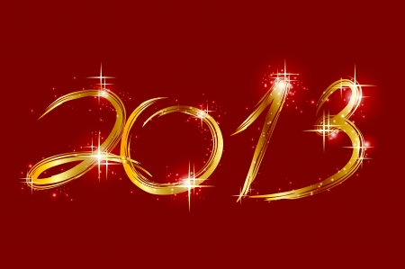 Christmas red background with glow 2013のイラスト素材