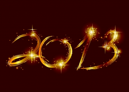 Christmas card with glow gold 2013のイラスト素材