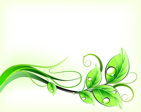 Green floral backgroundのイラスト素材