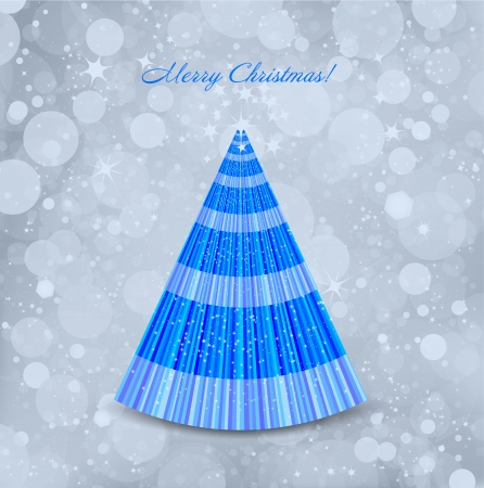 Abstract Christmas blue background with tree  Vectorのイラスト素材
