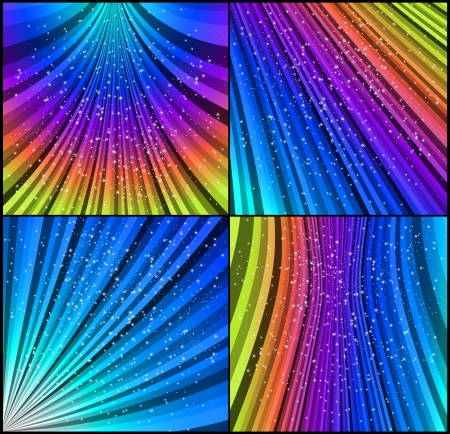 Set shine backgrounds with stars のイラスト素材