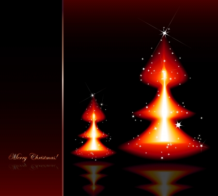 Flaming Christmas red trees のイラスト素材