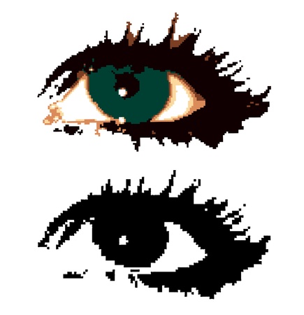 Woman pixelated eyes  Vectorのイラスト素材