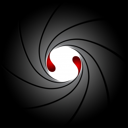 Abstract gun barrel inside with drops blood  Vectorのイラスト素材
