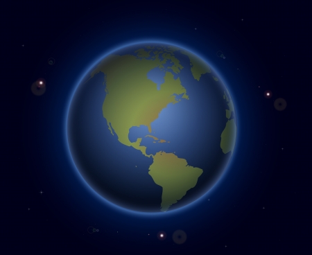 Space earth and stars  Vectorのイラスト素材