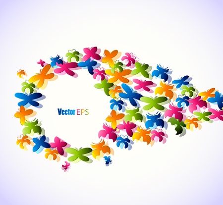 Card with colorful butterfly  Vectorのイラスト素材