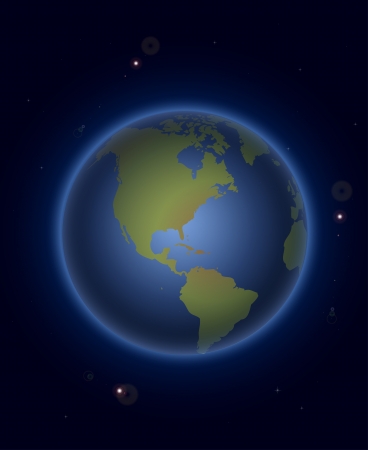 Space earth and stars  Vectorのイラスト素材