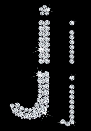 Set of diamond alphabetic letters のイラスト素材