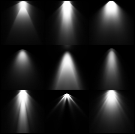 Set black and white light sources   のイラスト素材