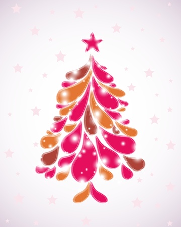 Abstract pink christmas tree  Vectorのイラスト素材