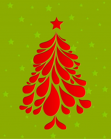 Abstract red christmas tree  Vectorのイラスト素材