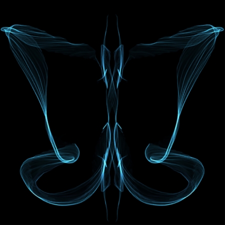Shiny abstract blue butterflyのイラスト素材