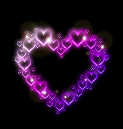 Pink Heart Border with Sparkles   のイラスト素材