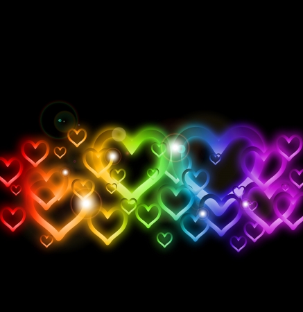 Rainbow Heart Border with Sparkles   のイラスト素材