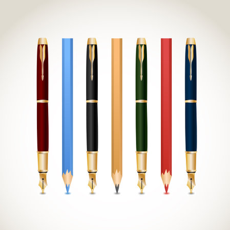 Set pens and pencils のイラスト素材