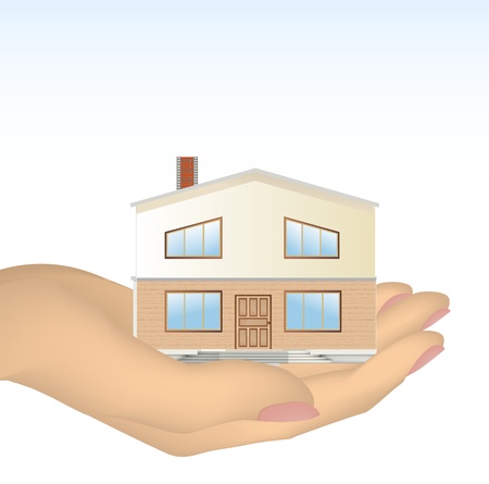 The house in hand  のイラスト素材