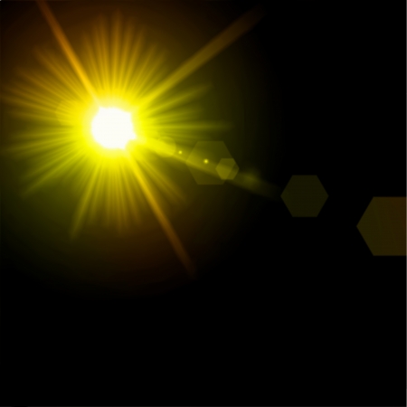 Light flare yellow effect のイラスト素材