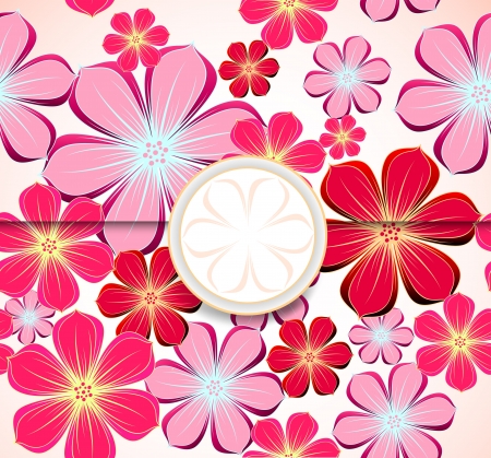 Floral greeting card, invitation template のイラスト素材