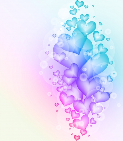 Colorful glossy hearts のイラスト素材