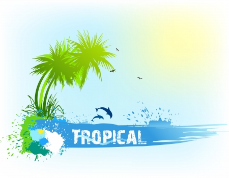 Tropical abstract background のイラスト素材