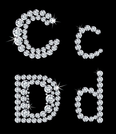 Set of diamond alphabetic letters のイラスト素材
